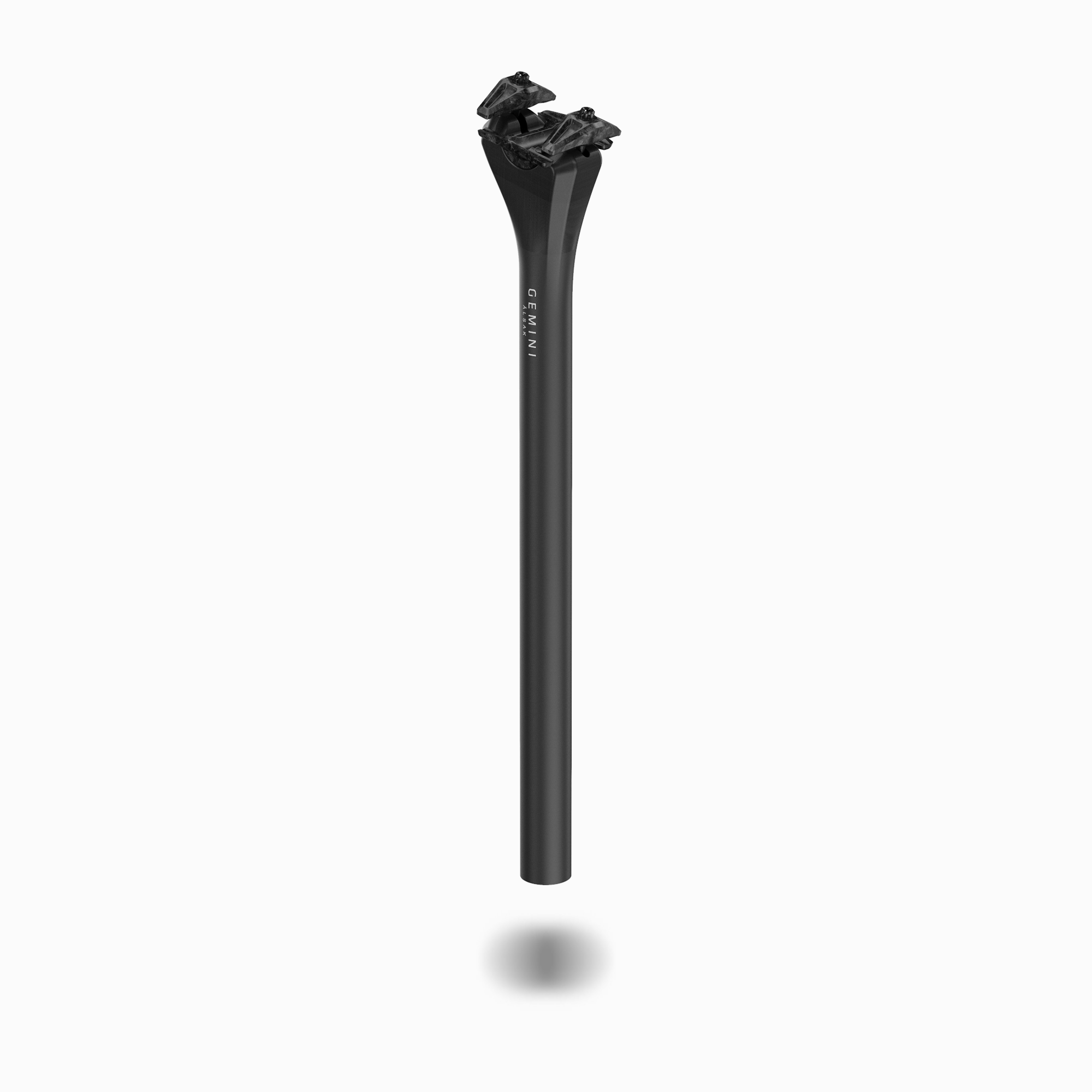 Tija de sillín unibody Gemini ÄLSAK de carbono, vista lateral con acabado mate